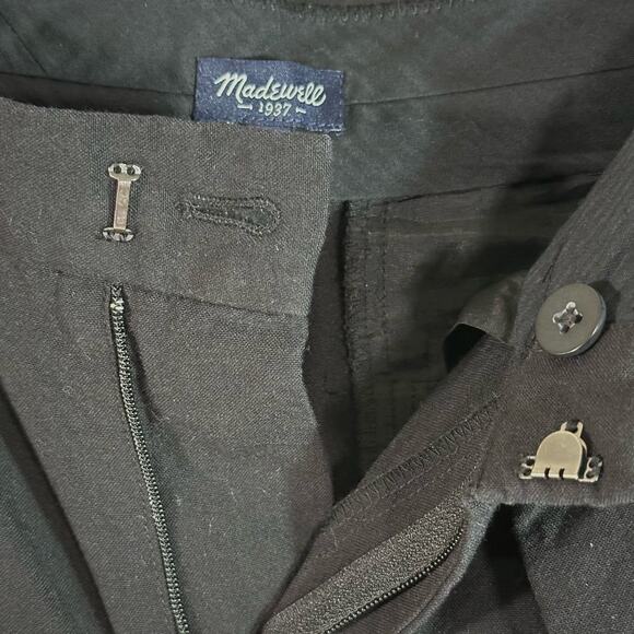 Madewell Women's Trouser Black Pleated Wool Blend‎ High Rise Ankle Pants Size 2 - Picture 5 of 12